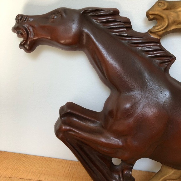 Vintage Galloping Wild Horses Large Cast Wall Art - Picture 8 of 16
